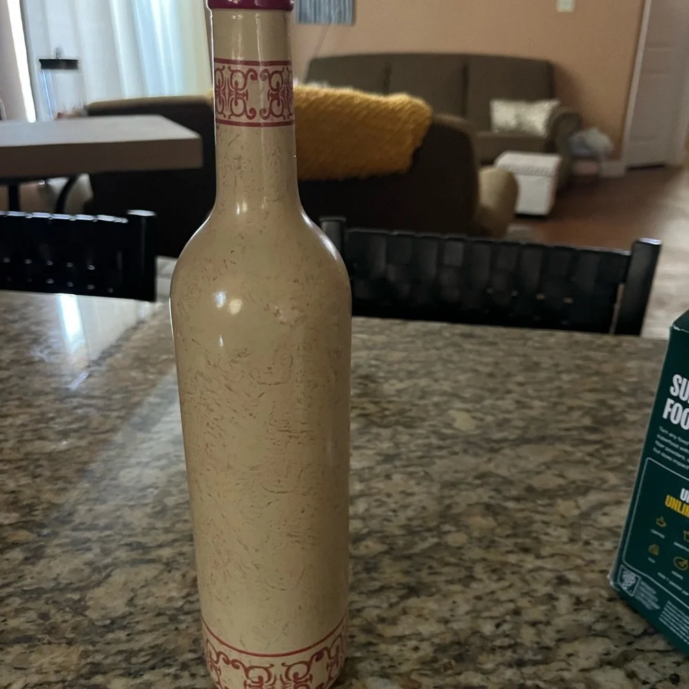 Painted Wine Bottle with Cow